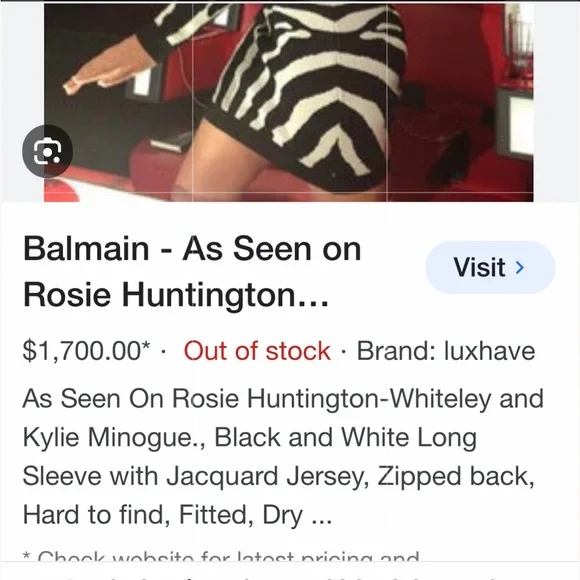 ❤️TRADED💋NWT BALMAIN zebra dress long sleeve COMING SOON France 44 - Picture 6 of 10